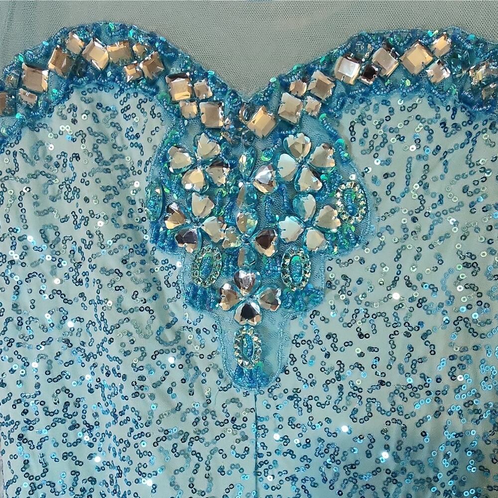 Leg Avenue Blue Sequin Long Sleeve Princess Elsa Frozen Costume Dress, Size M - Picture 6 of 14